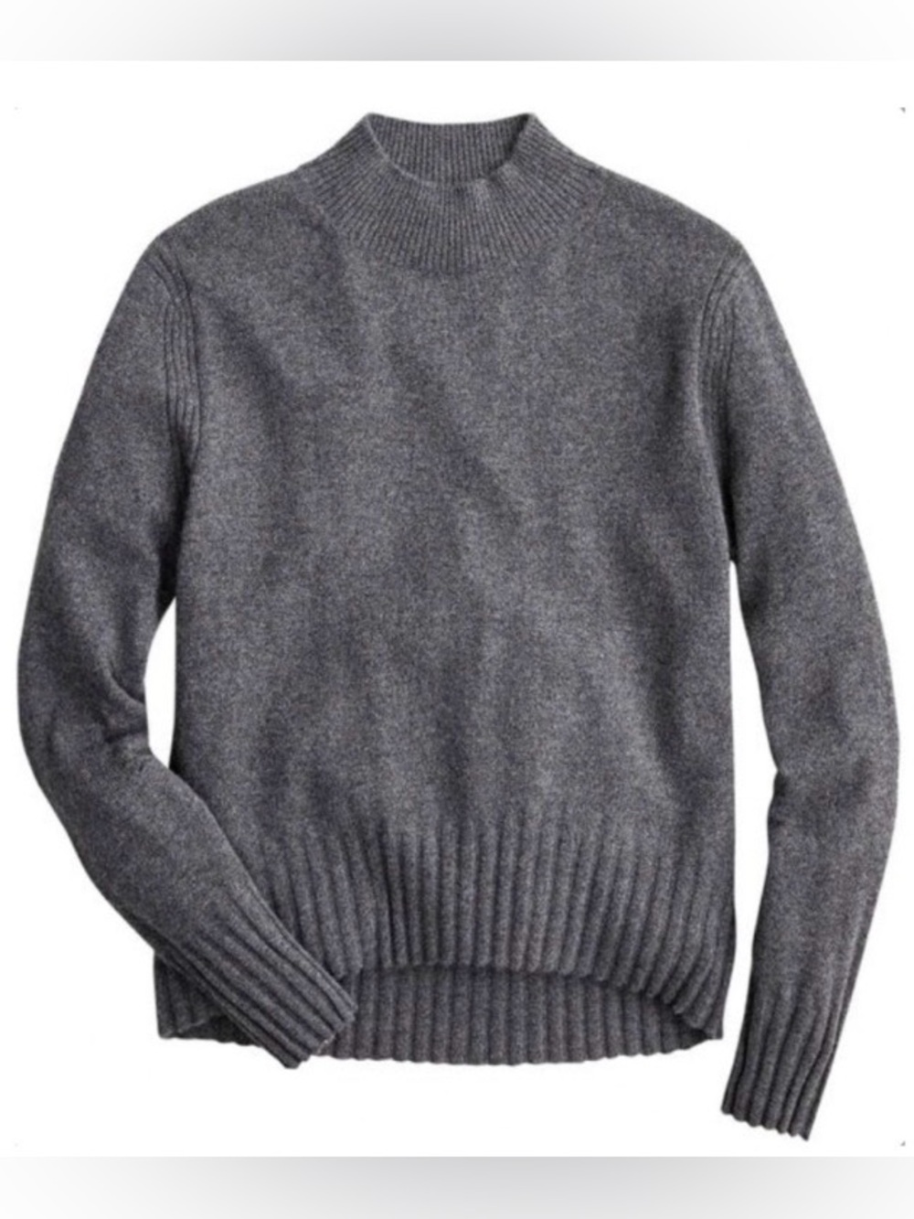 J. Crew Mock Neck Charcoal Cashmere Sweater